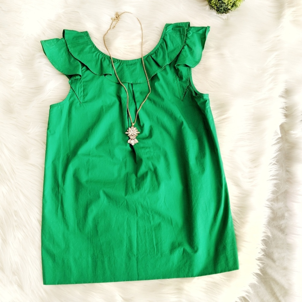 J.Crew Ruffle Top in Cotton Poplin